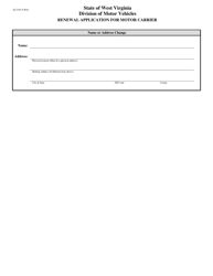 Renewal Application for Motor Carrier - West Virginia, Page 2