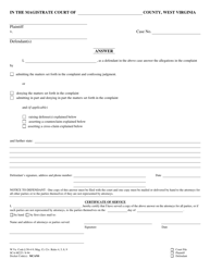 Document preview: Form SCA-M225 Answer - West Virginia