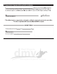 Form MB-12/13 Owner and Purchasing Affidavit - West Virginia, Page 2