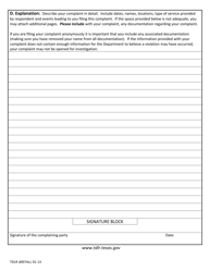 TDLR Form D007ALL Complaint Form - Texas, Page 2