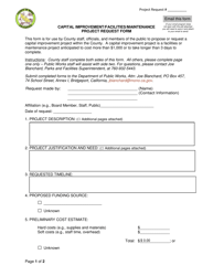 Document preview: Capital Improvement/Facilities/Maintenance Project Request Form - Mono County, California