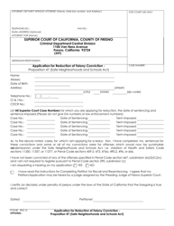 Document preview: Form PCR-80 Application for Reduction of Felony Conviction - Proposition 47 (Safe Neighborhoods and Schools Act) - County of Fresno, California