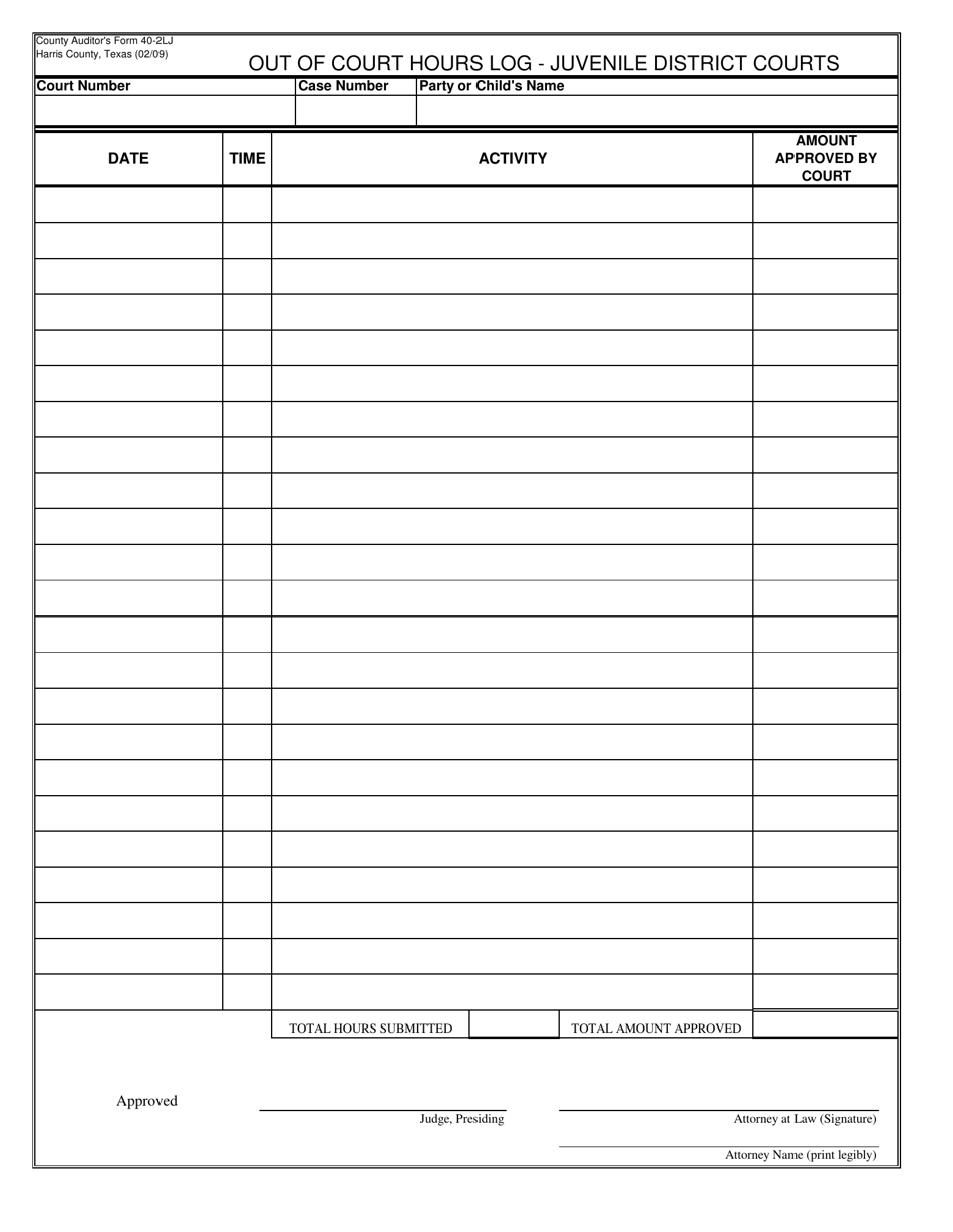 Form 40-2LJ - Fill Out, Sign Online and Download Fillable PDF, Harris ...