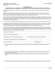 Form F-01270 Comprehensive Community Services/Non-traditional Services Approval - Wisconsin