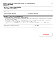 Form F-00841 HMO Referral for Pharmacy Services Lock-In of HMO Member - Pharmacy Services Lock-In Program - Wisconsin, Page 2
