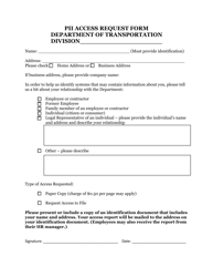 Document preview: Pii Access Request Form - West Virginia