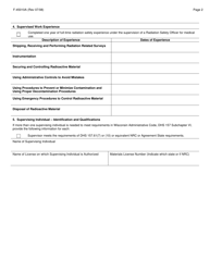 Form F-45010A Training, Experience and Preceptor Attestation - a (Radiation Safety Officer for Medical Use) - Wisconsin, Page 2