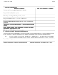 Form F-45010B Training, Experience and Preceptor Attestation - B (Authorized User - Written Directive Not Required) - Wisconsin, Page 2