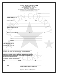 Document preview: Statement of Abandonment of Use of a Business or Professional Name - Collin County, Texas