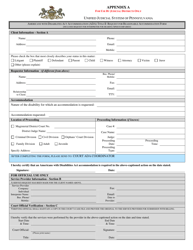 Appendix A Americans With Disabilites Act Accommodation (Ada) Title II Request for Reasonable Accommodation Form - Pennsylvania, Page 2