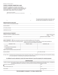 Document preview: Form BOE-263-C Church Lessors' Exemption Claim - California