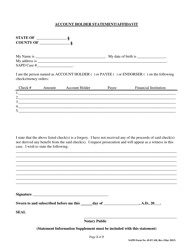 SAPD Form 45-FCAH Forged Check Form - Account Holder - City of San Antonio, Texas, Page 2