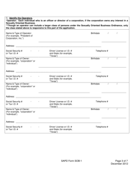 SAPD Form SOB-1 Sexually Oriented Business Application - City of San Antonio, Texas, Page 3