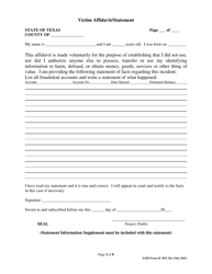 SAPD Form 45-IDT Identity Theft Packet - City of San Antonio, Texas, Page 2