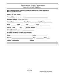 SAPD Form 45-IDT Identity Theft Packet - City of San Antonio, Texas, Page 3