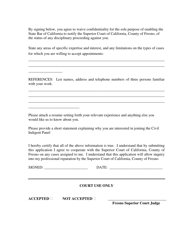 Application and Agreement for Civil Indigent Panel - County of Fresno, California, Page 2