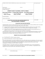 Document preview: Form PCV-10 Collection Case Status Declaration/Request for Case Management Conference - County of Fresno, California