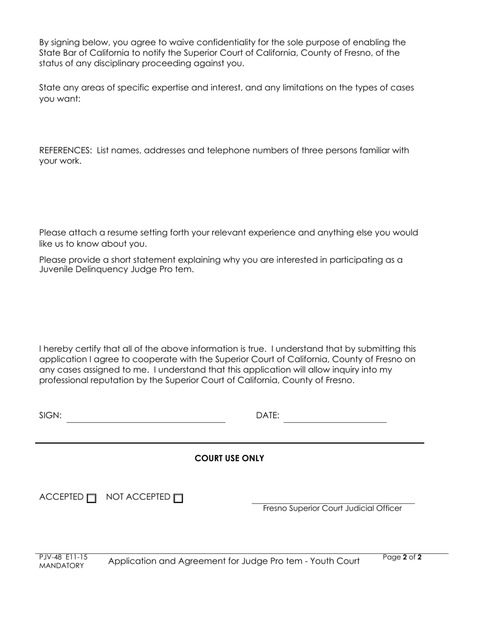 Form Pjv 48 Fill Out Sign Online And Download Fillable Pdf County Of Fresno California 3025