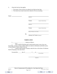 Form PRO044 Notice of Commencement of Proceedings for a Court Supervised Trust - County of Los Angeles, California, Page 2