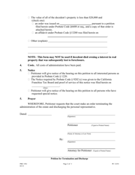 Form PRO054 Petition for Termination of Proceedings and Discharge of Personal Representative - County of Los Angeles, California, Page 2