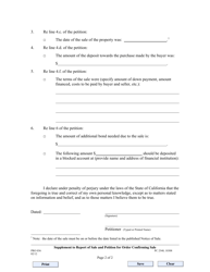 Form PRO036 Supplement to Report of Sale and Petition for Order Confirming Sale of Real Property - County of Los Angeles, California, Page 2