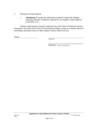 Form PRO038 Supplement to Spousal/Domestic Partner Property Petition - County of Los Angeles, California, Page 2