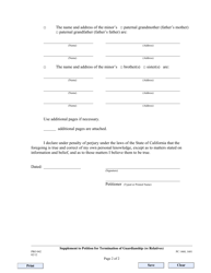 Form PRO042 Supplement to Petition for Termination of Guardianship (Re Names and Addresses of Relatives) - County of Los Angeles, California, Page 2