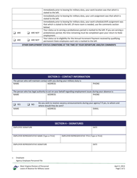 Military Leave of Absence Employment Status Documentation Form - West Virginia, Page 2