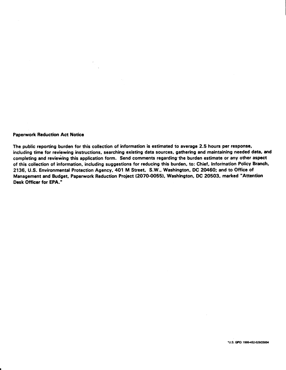 EPA Form 8570-25 Application for / Notification of State Registration of a Pesticide to Meet a Special Local Need, Page 2