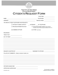 Document preview: Form PD-238 Vacation House Check - City of San Diego, California
