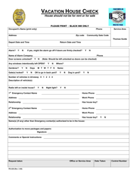 Form PD-238 Vacation House Check - City of San Diego, California, Page 2