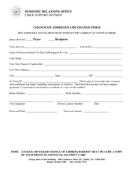 Document preview: Change of Address/Name Change Form - Dallas County, Texas