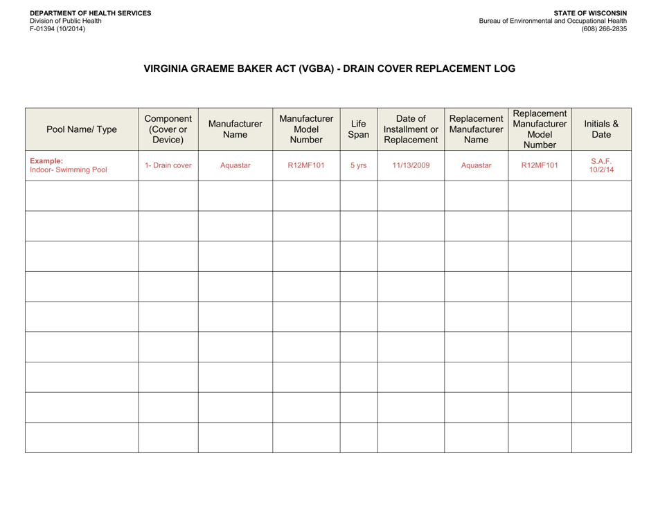 Form F-01394 - Fill Out, Sign Online and Download Fillable PDF ...