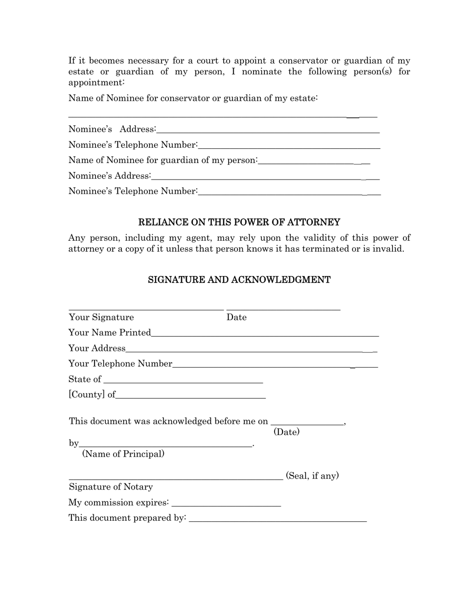 Statutory Power of Attorney Form - West Virginia, Page 4