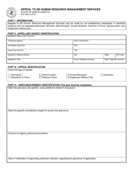 Document preview: Form SFN3096 Appeal to Nd Human Resource Management Services - North Dakota