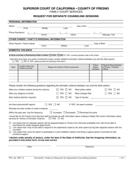 Document preview: Form PFC-46 Request for Separate Counseling Sessions - County of Fresno, California