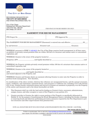 Form DS-50 &quot;Easement for Brush Management&quot; - City of San Diego, California