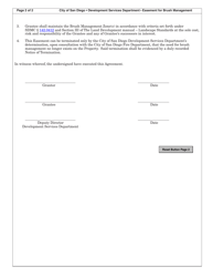 Form DS-50 Easement for Brush Management - City of San Diego, California, Page 2