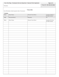 Form DS-3000 Newsrack Permit Application - City of San Diego, California, Page 3