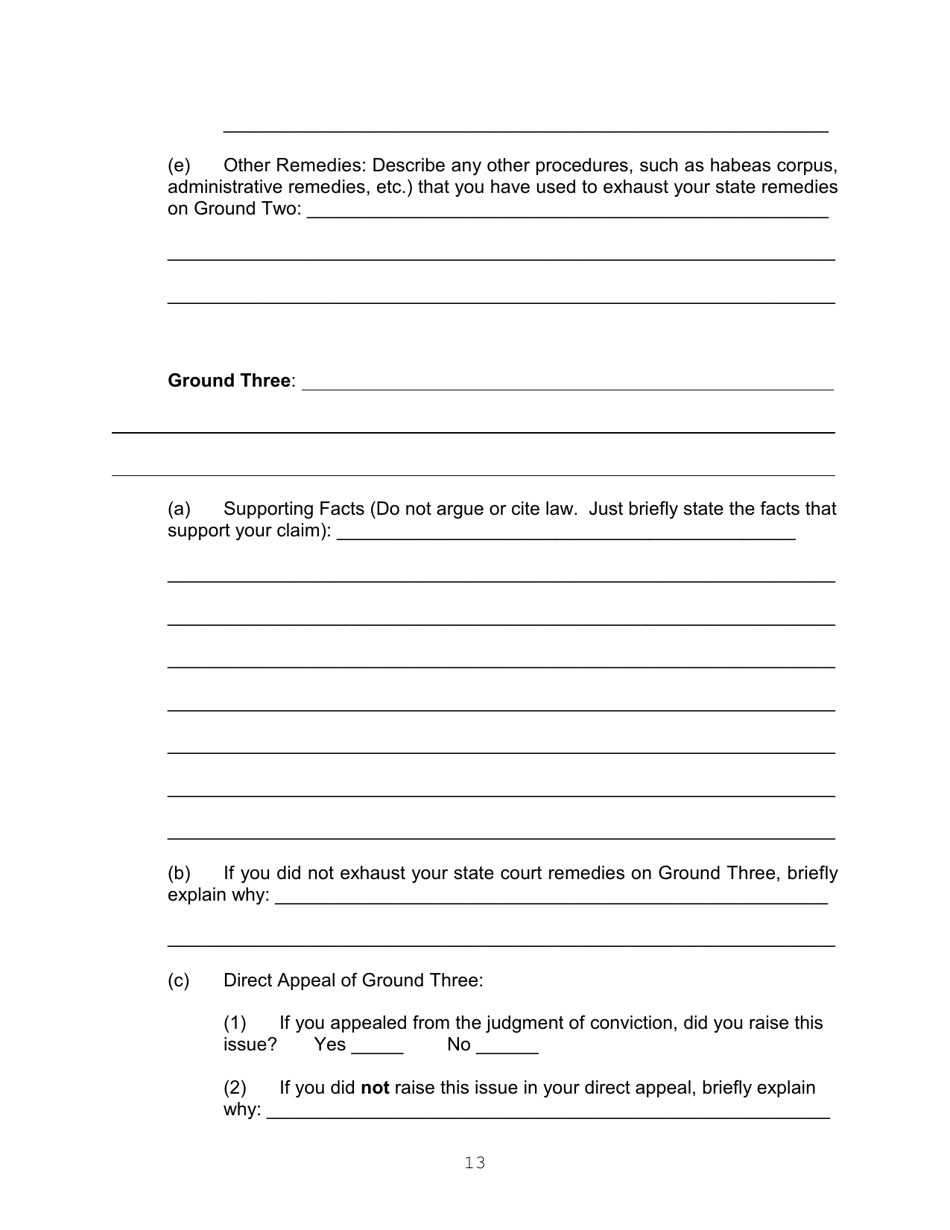 Application for a Writ of Habeas Corpus Pursuant to 28 U.s.c. 2254 by a Person in State Custody - Connecticut, Page 13