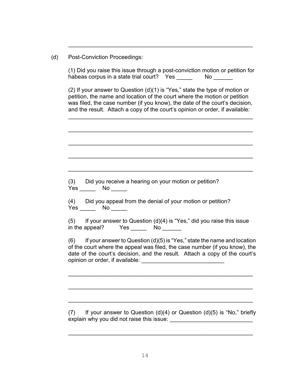 Application for a Writ of Habeas Corpus Pursuant to 28 U.s.c. 2254 by a Person in State Custody - Connecticut, Page 14