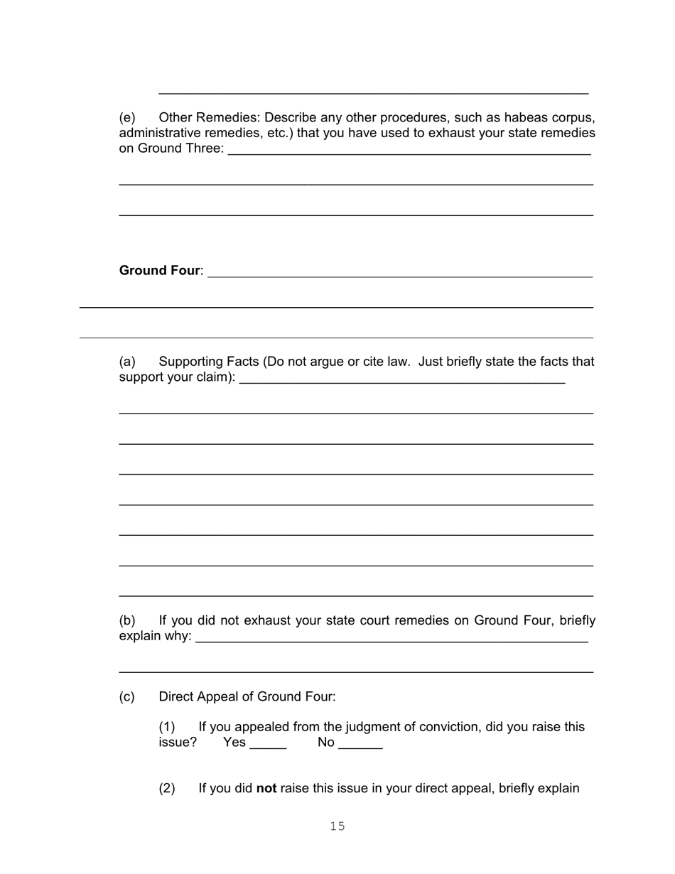 Application for a Writ of Habeas Corpus Pursuant to 28 U.s.c. 2254 by a Person in State Custody - Connecticut, Page 15