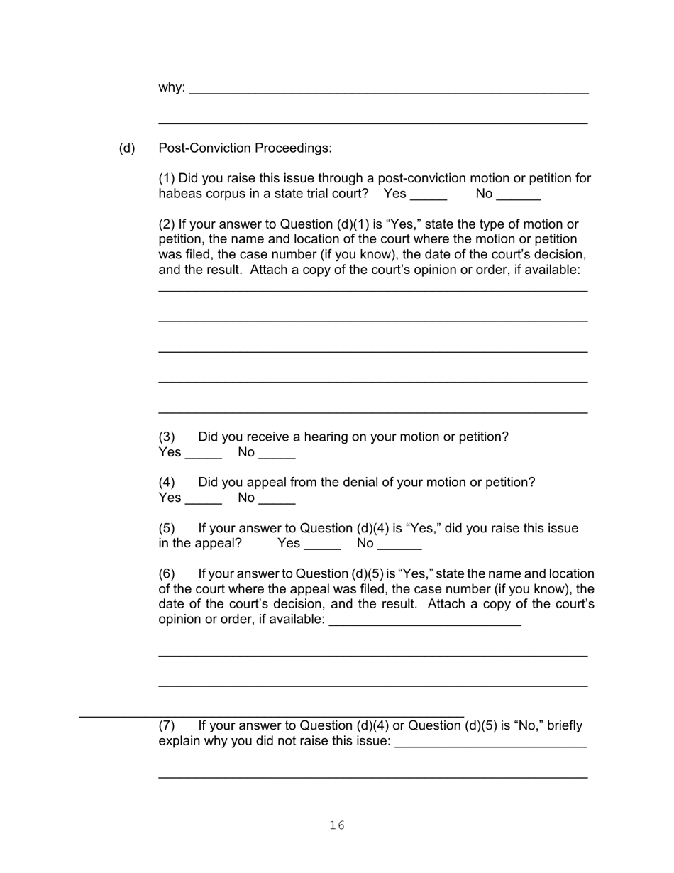 Application for a Writ of Habeas Corpus Pursuant to 28 U.s.c. 2254 by a Person in State Custody - Connecticut, Page 16