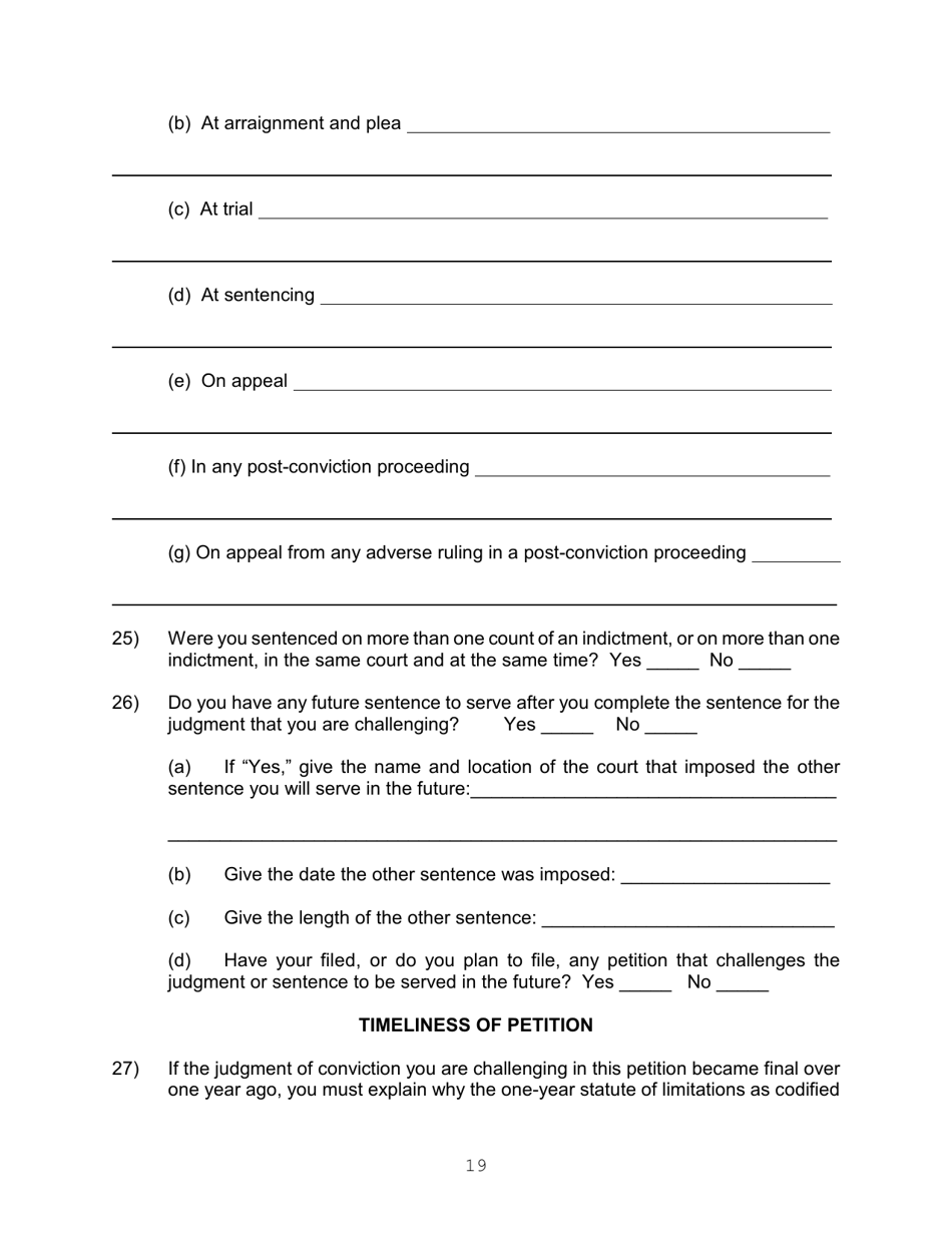 Application for a Writ of Habeas Corpus Pursuant to 28 U.s.c. 2254 by a Person in State Custody - Connecticut, Page 19