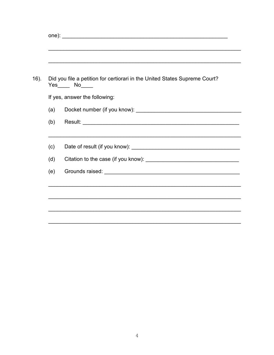 Application for a Writ of Habeas Corpus Pursuant to 28 U.s.c. 2254 by a Person in State Custody - Connecticut, Page 4