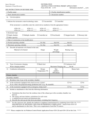 Document preview: Form 4530-106 Incineration Air Air Pollution Control Permit Application - Wisconsin