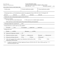Form 4530-103 Stack Identification Air Pollution Control Permit Application - Wisconsin