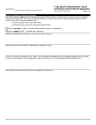 Form 4530-155 112(J) Mact Combined Parts 1 and 2 Air Pollution Control Permit Application - Wisconsin, Page 2