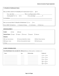 VIP Form 1 Veterans Innovations Program Application - Washington, Page 2
