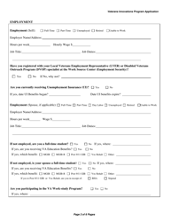 VIP Form 1 Veterans Innovations Program Application - Washington, Page 3
